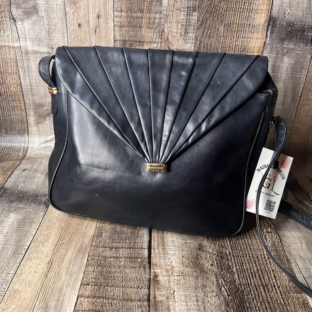 Ungaro Paris vintage Elegant dark blue Women's crossbody Bag - Picture 5 of 16